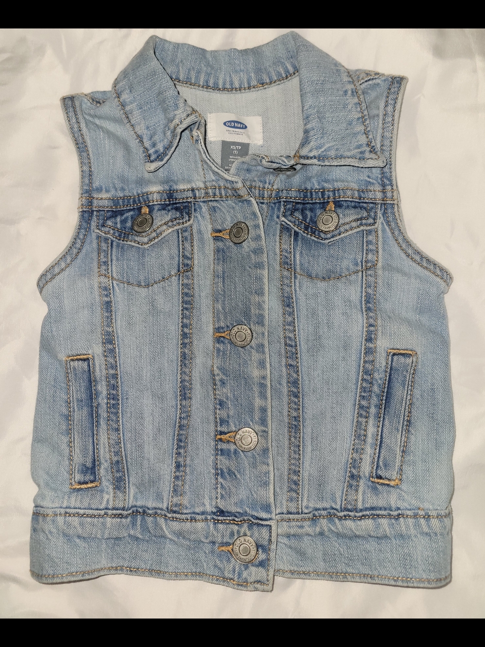 Old Navy Light Wash Denim Vest - Kids